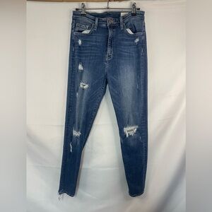 Bridge by Gly high rise skinny jeans, cute distressed denim with frayed hem